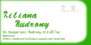 kiliana mudrony business card